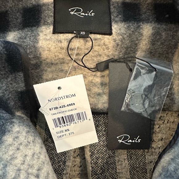Rails Jaro Plaid Shacket, Tan Pacific Check, X-Sm - Picture 4 of 4